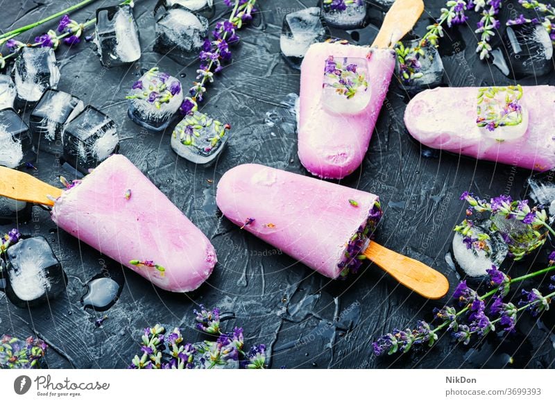 Lavender ice cream icecream ice-cream lavender sweet summer cold frozen lolly sundae violet flower lavender ice cream delicious homemade tasty stick refreshment