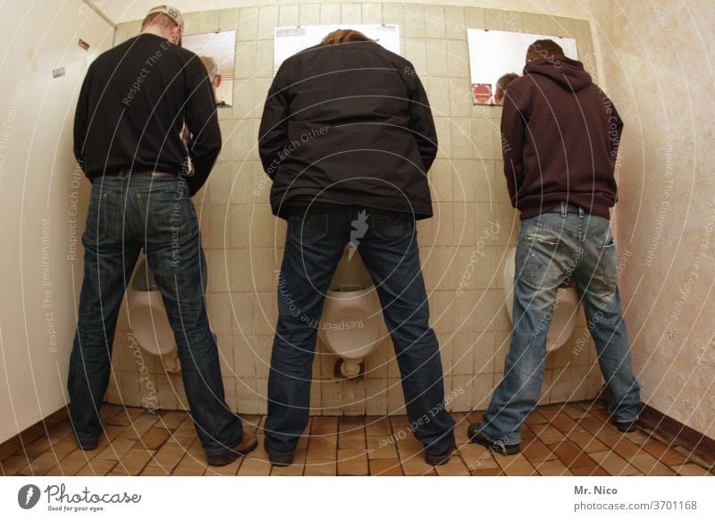Men I Neighbourhoods LAVATORY Toilet john Clean Urinal Public restroom Gentlemen's toilet Tile Urinate Sanitary facilities Side by side Stand Relief men's loo