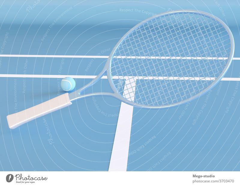 3D Illustration. Tennis Racket and ball. 3d game tennis racket render tennis court graphics shapes hobby template style 3d render background rendering symbol