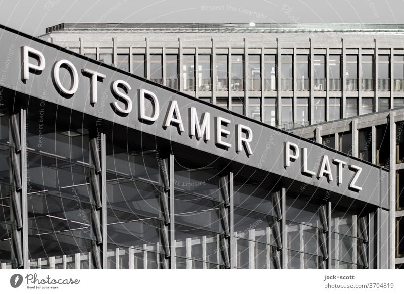 all over, Potsdamer Platz Train station Downtown Facade Modern Architecture Downtown Berlin Letters (alphabet) Capital letter Tourist Attraction New building