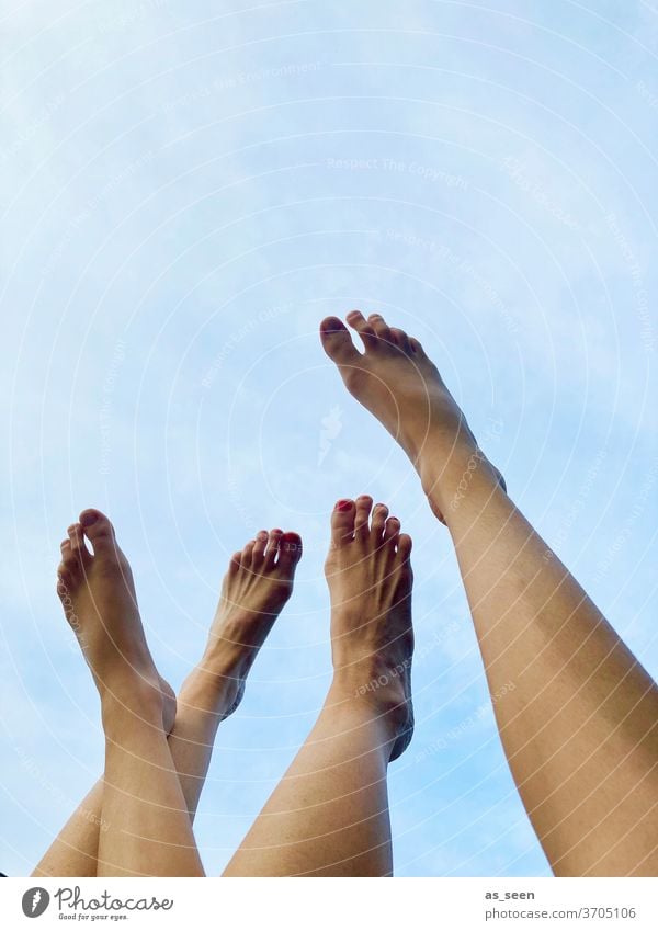 Feet against the sky foot Sky fun vacation free time Summer Relaxation Vacation & Travel Exterior shot Beach feet Toes Barefoot Legs Stretching relaxation