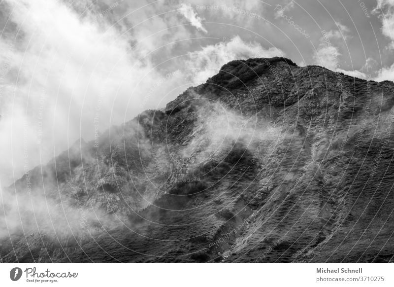 Mountain range in Tyrol (Austria), near Tannheimer Tal Alps Clouds Fog Exterior shot Nature