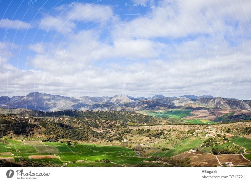 Andalusia Landscape In Spain Andalucia Nature Travel Europe Field Mountains Meadow Rural Countryside