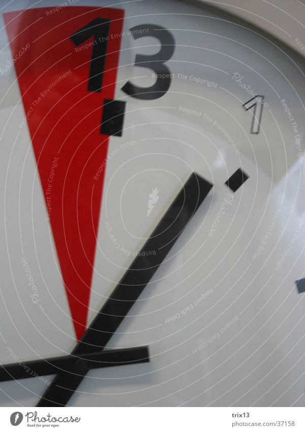 Clock Digits and numbers Red White 13 Clock hand Detail Time