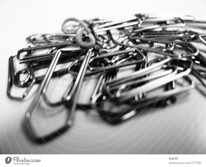 paperclips Paper clip Black White Macro (Extreme close-up) Heap Chaos Things staples