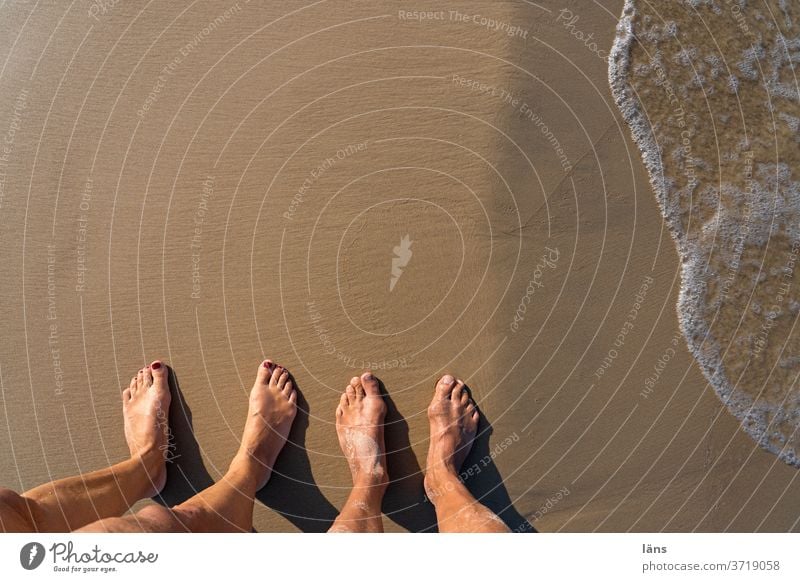 barefoot on the beach Beach Barefoot Summer Vacation & Travel Relaxation Sand Coast Ocean Water Human being Stand Couple