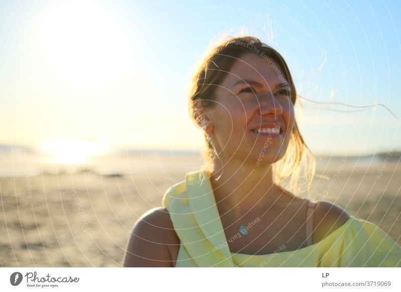 beautiful woman looking at the sky Woman Beautiful Looking up Future Optimism Positive Feminine Young woman Exterior shot Portrait photograph Happiness Hope