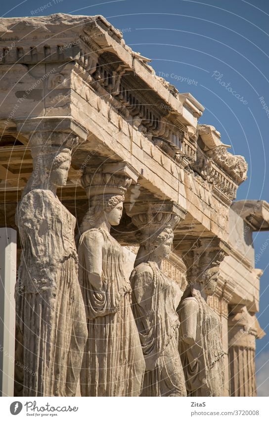 Acropolis in Athens athens greece acropolis statues detail closeup architecture building old europe attraction famous place tourist touristic monument greek