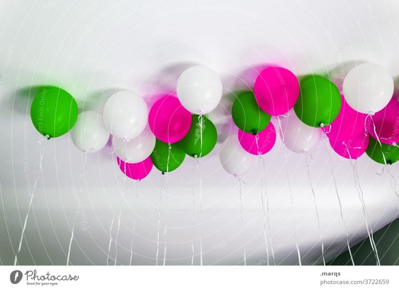 balloons Balloon White Green pink Feasts & Celebrations Party Decoration Birthday Happiness Joy Event Colour Wedding