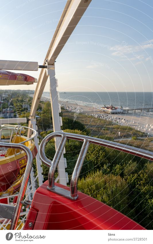 City tour |Giant wheel in Ahlbeck Baltic Sea Ferris wheel Sea bridge Beach Ocean Vacation & Travel Tourism Coast Sky Mecklenburg-Western Pomerania Baltic coast