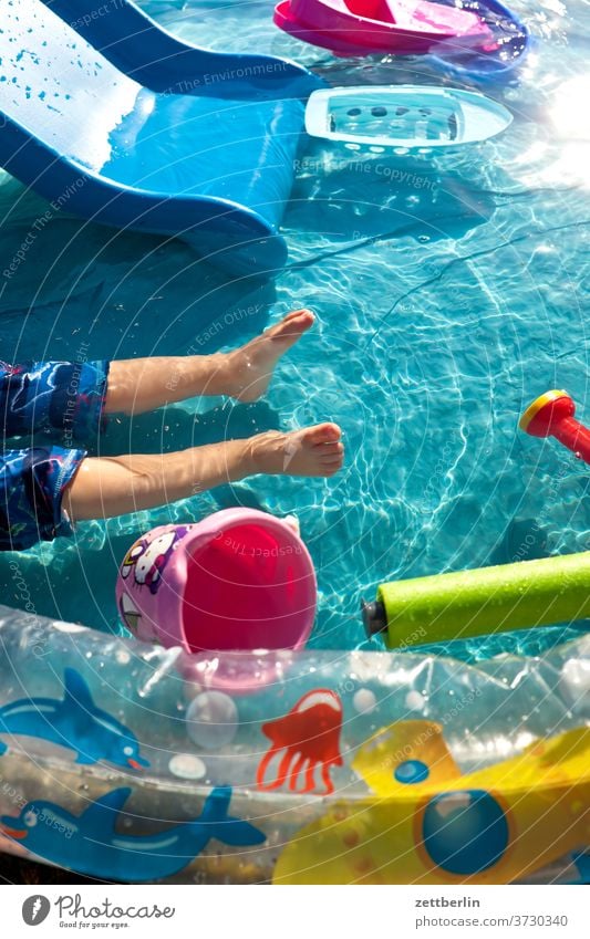 toddler in the paddling pool Toddler Child Surface of water shuttle ship Watering can Bucket game Toys water toys ardor midsummer Summer bathe Water basin