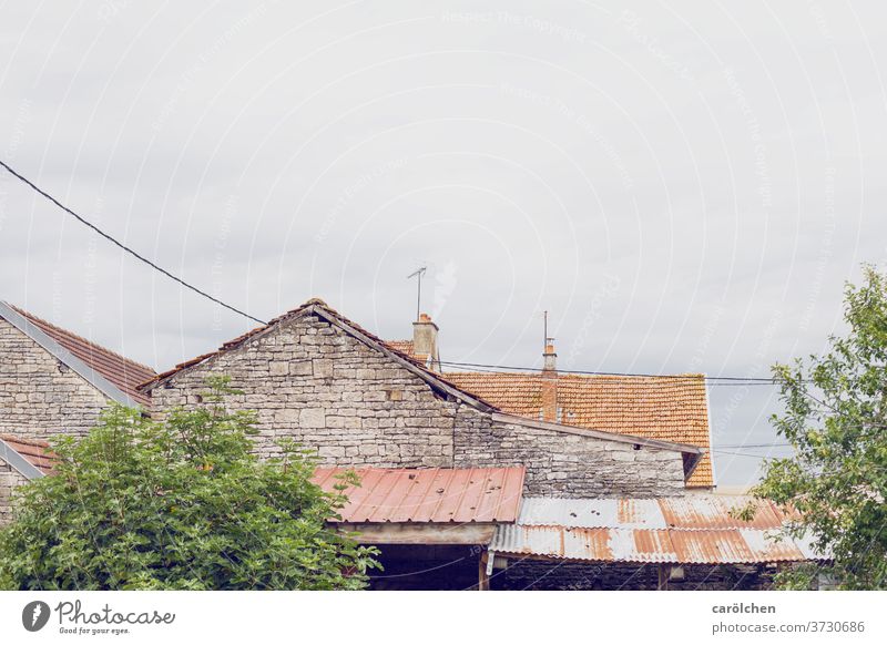 Village French country France Wall (barrier) Roof roofs Old unostentatious Dreary Country life Simple simple life