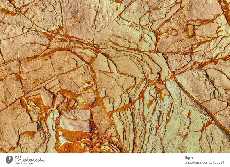 in oman   rub  al khali old desert and the abstract cracked sand  texture arid backdrop background barren black broken brown clay climate closeup concept damage