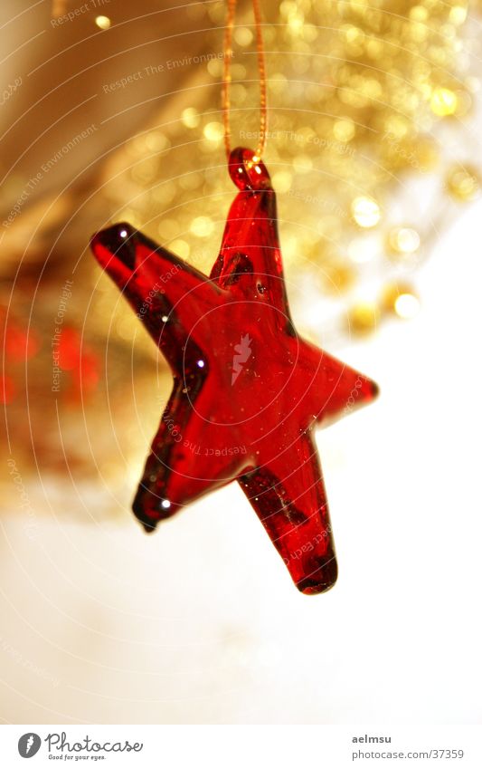 Star made of glass I Red Transparent Jewellery Festive Checkmark Decoration Star (Symbol) Glass Gold Feasts & Celebrations Christmas & Advent