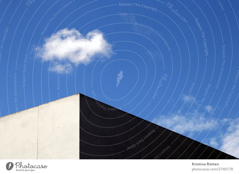 house corner and cloud Sky House (Residential Structure) built Concrete Corner Gray White Blue Light Shadow sunny Weather Architecture Style minimal