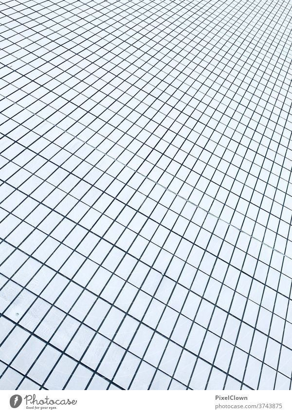 Tile wall Living or residing Deserted Facade urban Town house wall White Geometry