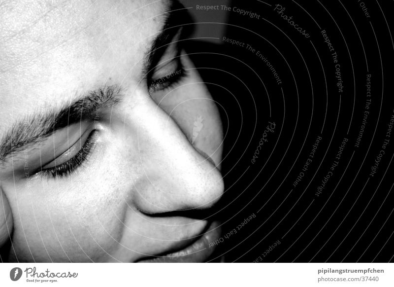 dream about Think Dream Woman Black & white photo Head Face