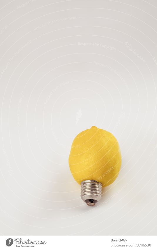 Creative light bulb presents idea and idea Electric bulb Lemon Creativity question Answer Idea Incidental Think Success Education Light Illuminate