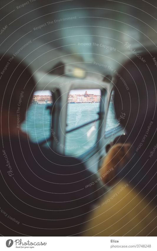 View from the vaporetto to the old town of Venice ship water taxi Window Italy Water Public transit Public transport Boating trip Passenger ship Navigation