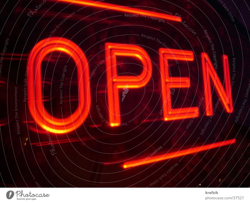 open in red II Bar Neon sign Light Lamp Leisure and hobbies Signs and labeling