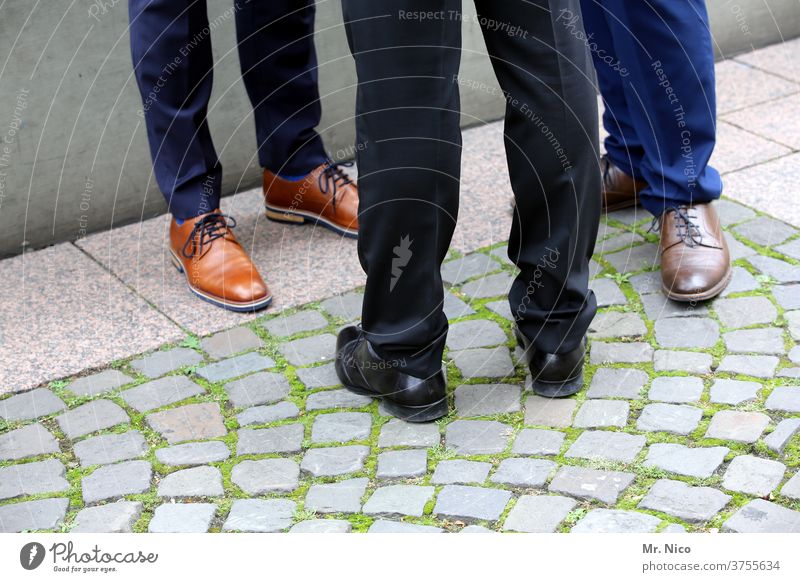 There are three men standing around Footwear Legs Business elegance Style Brown Man Lifestyle masculine Feet Fashion Elegant Clothing Design Classic shoe