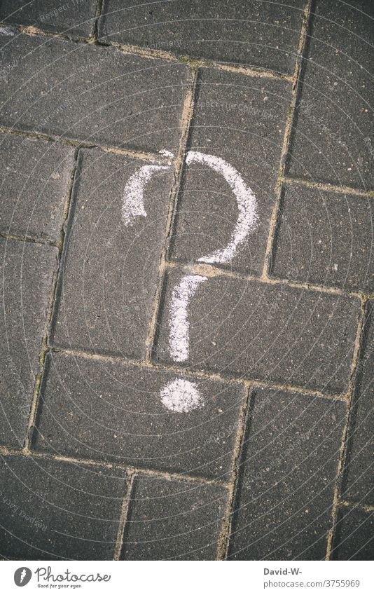 Question mark on the floor ? question asking why Chalk Ground Why Aimless Future Ambiguous Characters