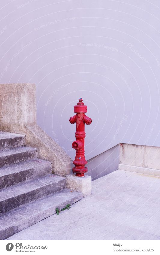 hydrant Water Fire hydrant Day daylight Stairs Croatia Red Street