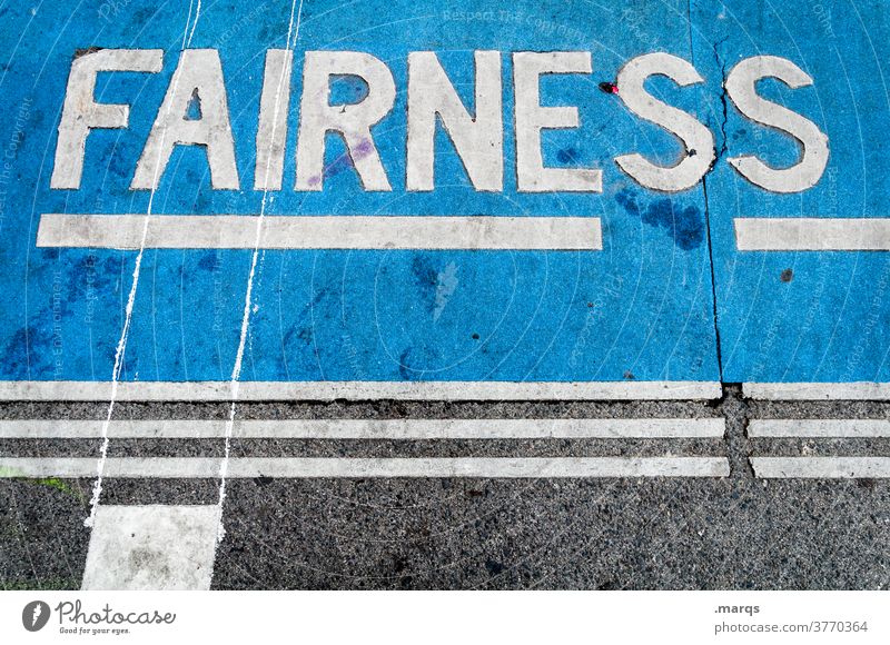 FAIRNESS Fair Characters Blue White Fairness Honest camaraderie game competition Behavior Line Asphalt Clue