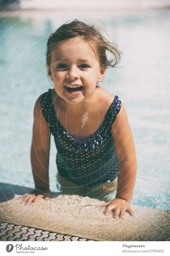 Small readout girl Portrait of a young girl Child Parenting Infancy Childhood dream Childhood memory vacation Vacation mood bathe pool Swimming & Bathing