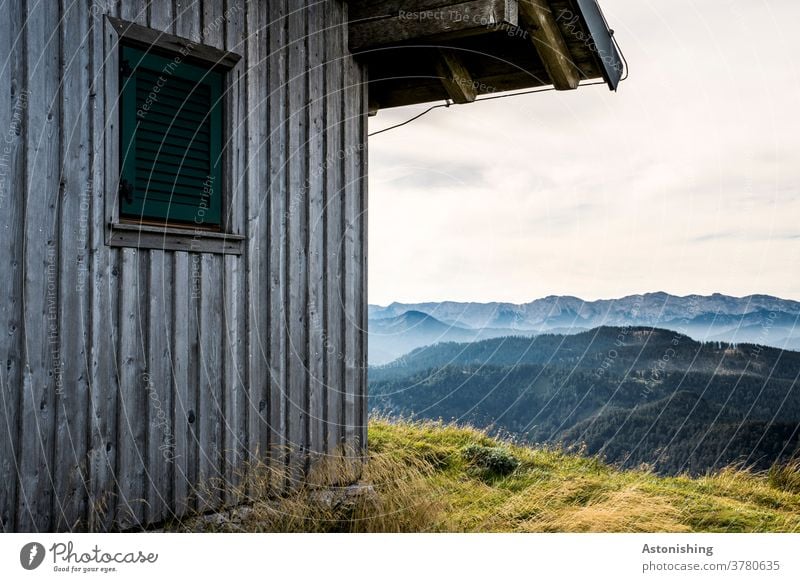 Hut in the mountains Alpine hut Oetscher Alps Austria Hiking Peak Land Feature Close-up Meadow Tall Mountain Exterior shot Colour photo Nature Landscape