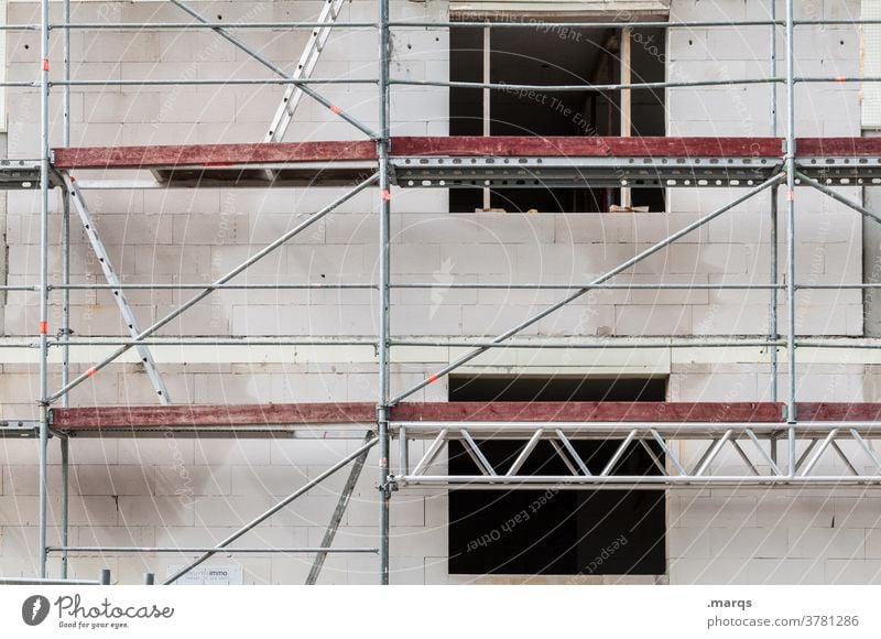 scaffolding Scaffold Facade Build unfinished Construction site House (Residential Structure) Manmade structures Architecture Building Window Change New