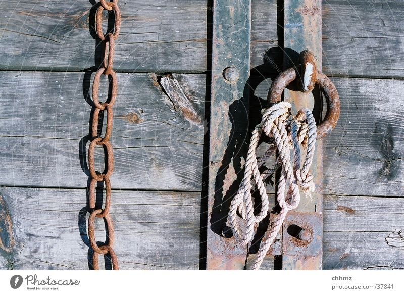 patina Iron Wood Patina Rust Wood flour Navigation Metal Plank Wooden board Rope Chain Metal ring wry
