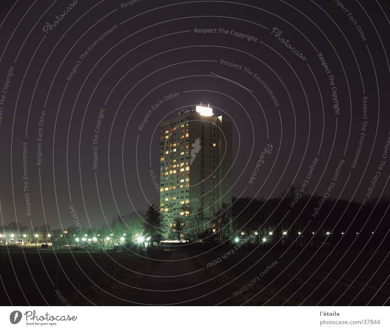 high-rise residential building House (Residential Structure) High-rise Night Long exposure Night sky Architecture