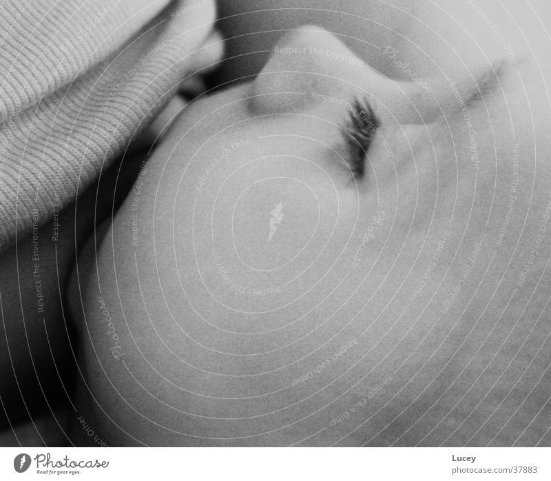 breastfeeding Baby Black White Soft Pleasant Safety (feeling of) Calm Contentment Child Black & white photo Warmth