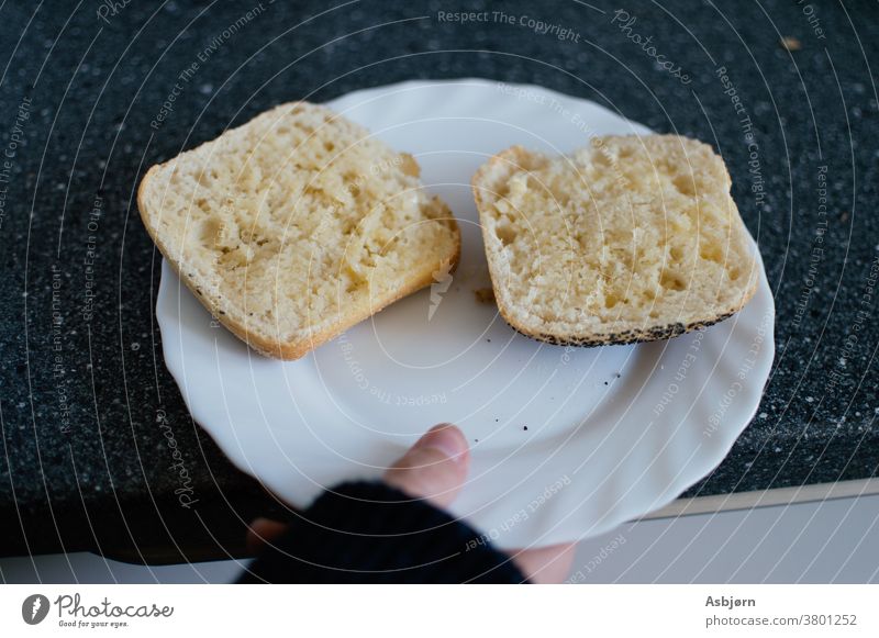 bread for breakfast Fast food Food swift Bread Breakfast Butter Poppy Sandwich