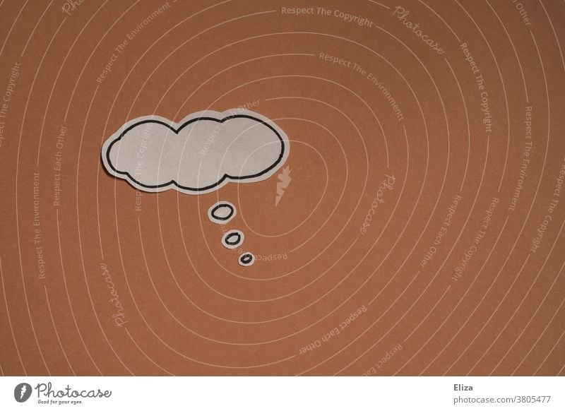 Empty thought bubble on brown neutral background thoughts Neutral background Think Brown ponder bubble of thought Meditative ideas Idea Brainstorming Emotions