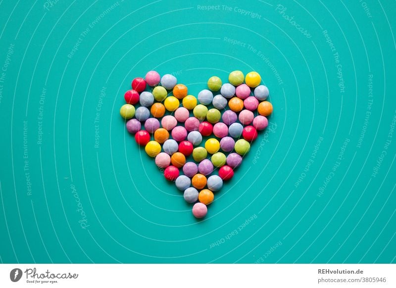 heart from Smarties Day Neutral Background Interior shot Colour photo Difference Group Tolerant Together Attachment Integration Creativity Uniqueness