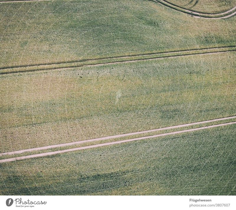 from top 2 Above aerial photograph drones droning UAV view Field Margin of a field Working in the fields Tracks Tracking track search Lanes & trails Grain