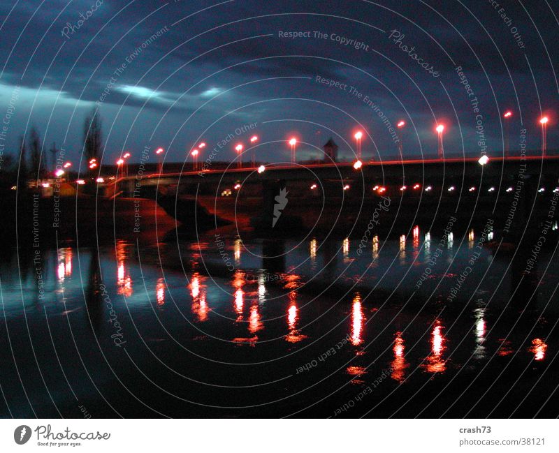 river & lights Light Night Croatia Europe River Bridge Water osijek out