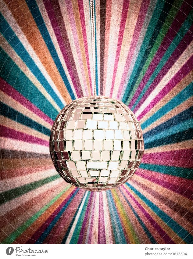 Mirror ball retro background 1970s celebration cheesy colorful dance decoration disco disco-ball discoball discotheque effect electronic entertainment equipment
