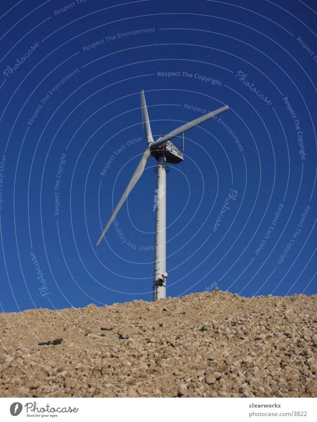 windmill Electrical equipment Technology Nature Blue Sky