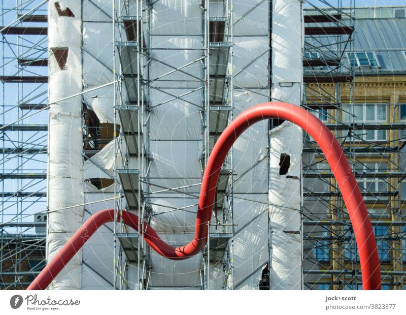 just missed update, just got the curve Conduit conduit Construction site scaffold tarpaulin Scaffold Architecture Diversion Scaffolding Facade Connection