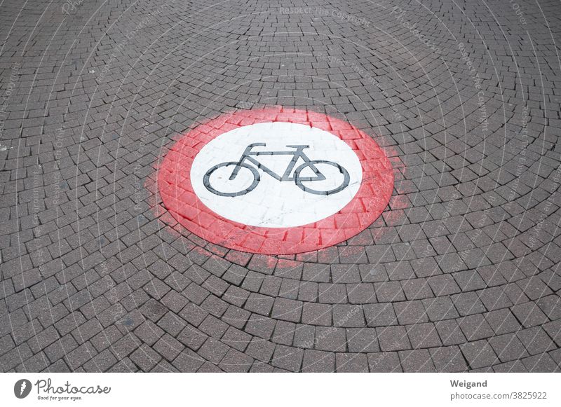 Bicycle forbidden Transport Street Traffic infrastructure Signs and labeling Bans Ground Mobility sustainability Climate