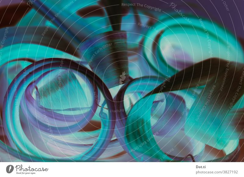 Curly loop Turquoise Violet Rhubarb Structures and shapes Abstract