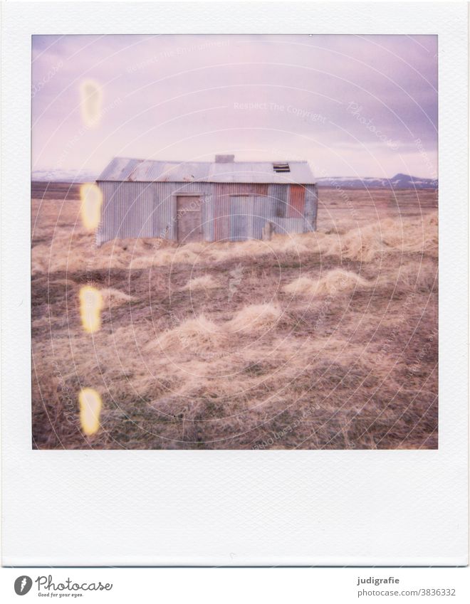 Icelandic house on Polaroid House (Residential Structure) Hut door dwell Colour photo Exterior shot Deserted Building Wall (building) Architecture