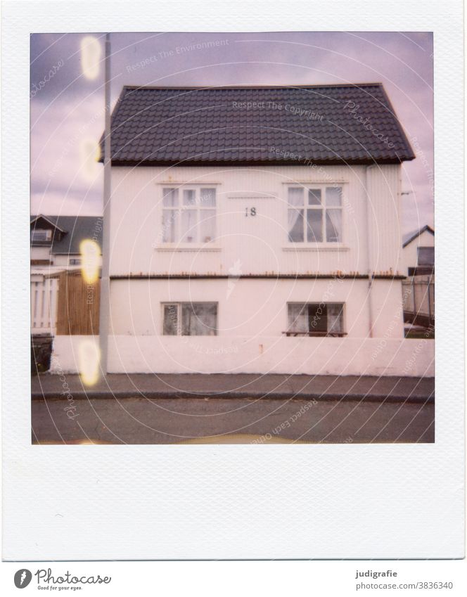 Icelandic house on Polaroid House (Residential Structure) Window dwell Colour photo Exterior shot Deserted Building Wall (building) Architecture