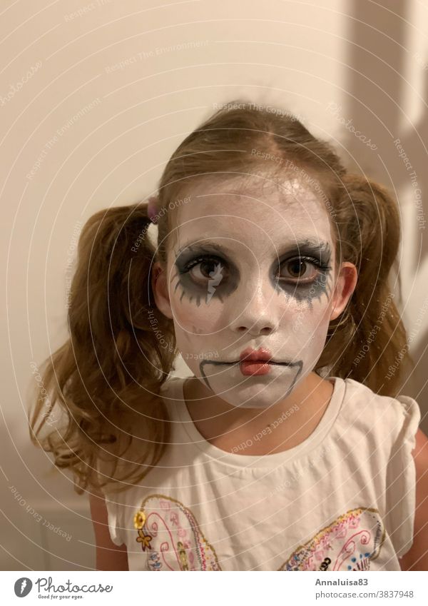 Halloween Mask Hallowe'en Autumn Dress up Make-up Child Girl Doll Apply make-up colors