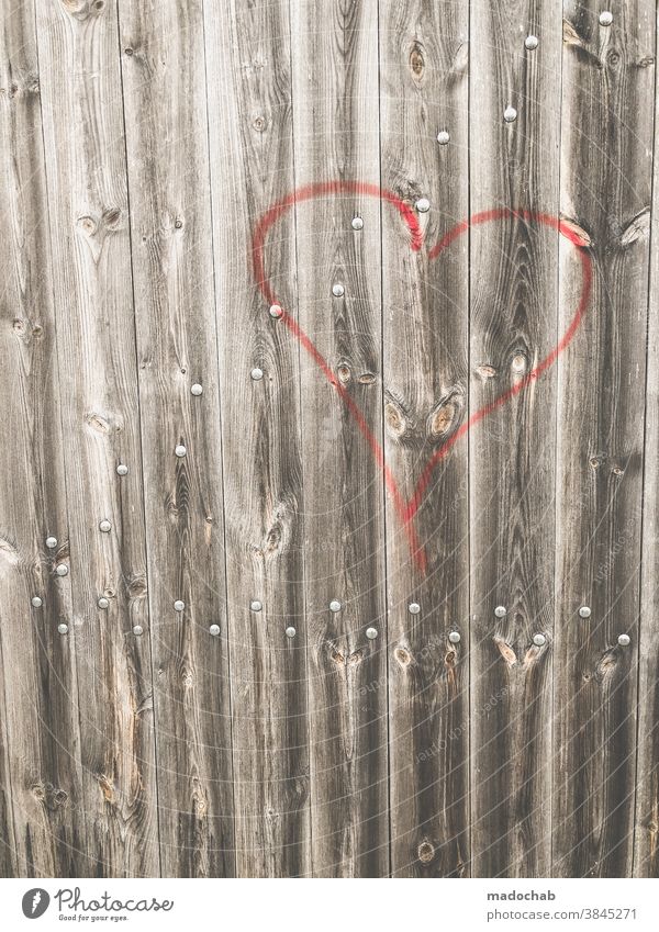 Heart on wood ❤️ Love graffiti Wood Romance Emotions Valentine's Day Symbols and metaphors Structures and shapes Background picture Decoration Trashy Card