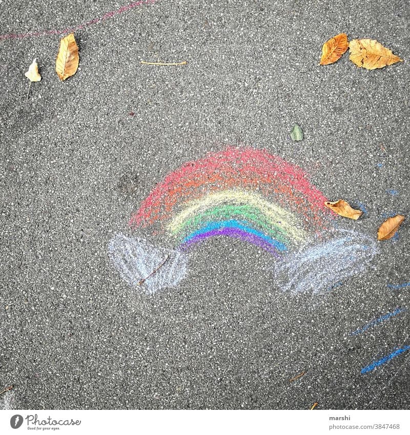 November 2020 | and again stayhome rainbow variegated Chalk Painting (action, artwork) Street urban corona Stayhome Infancy Art symbol Sign