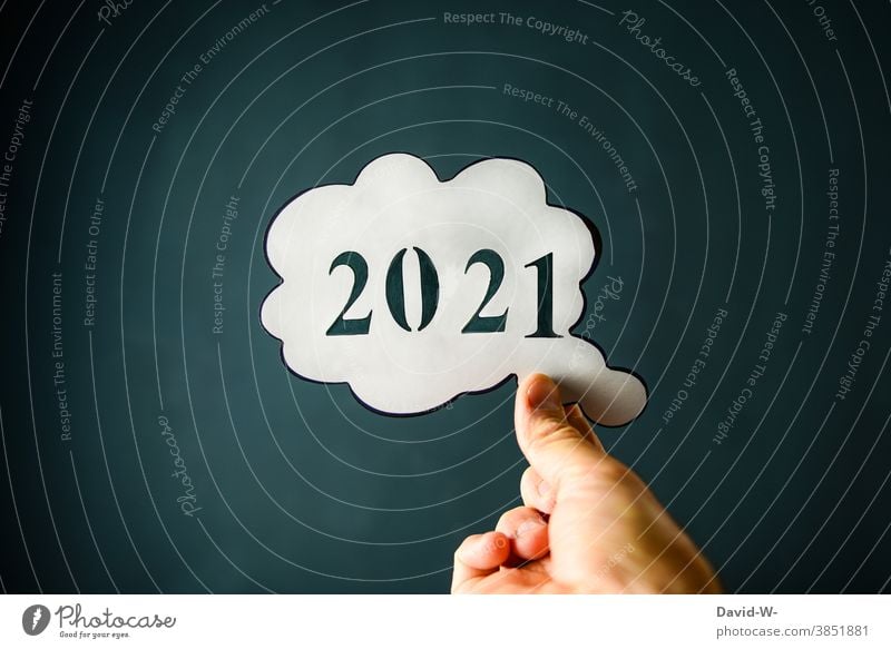 thought bubble - 2021 next year thoughts corona turn of the year Future Ambiguous Year New Year